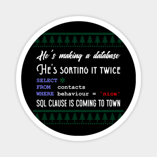 Funny SQL Programmer Database Christmas Admin DBA Magnet